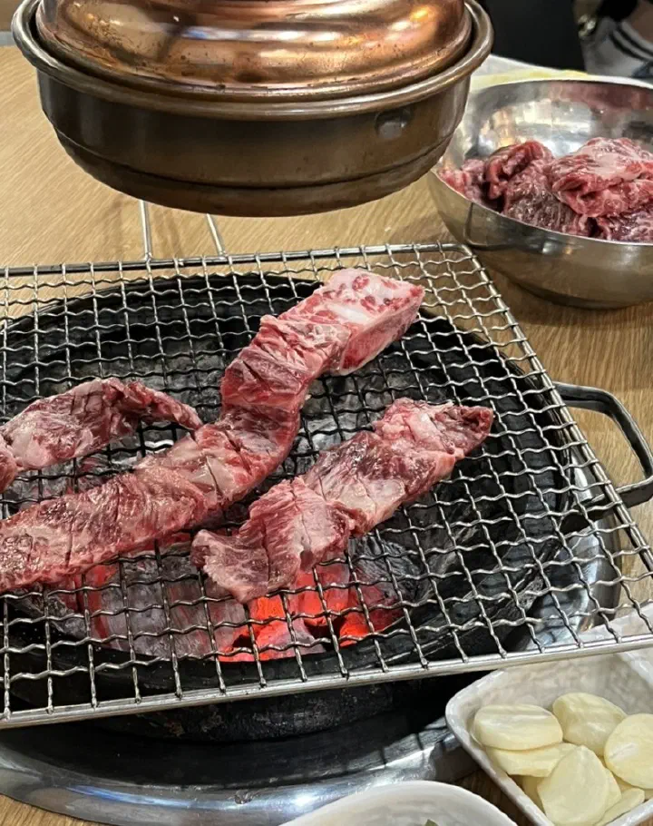 Marbled hanwoo short ribs