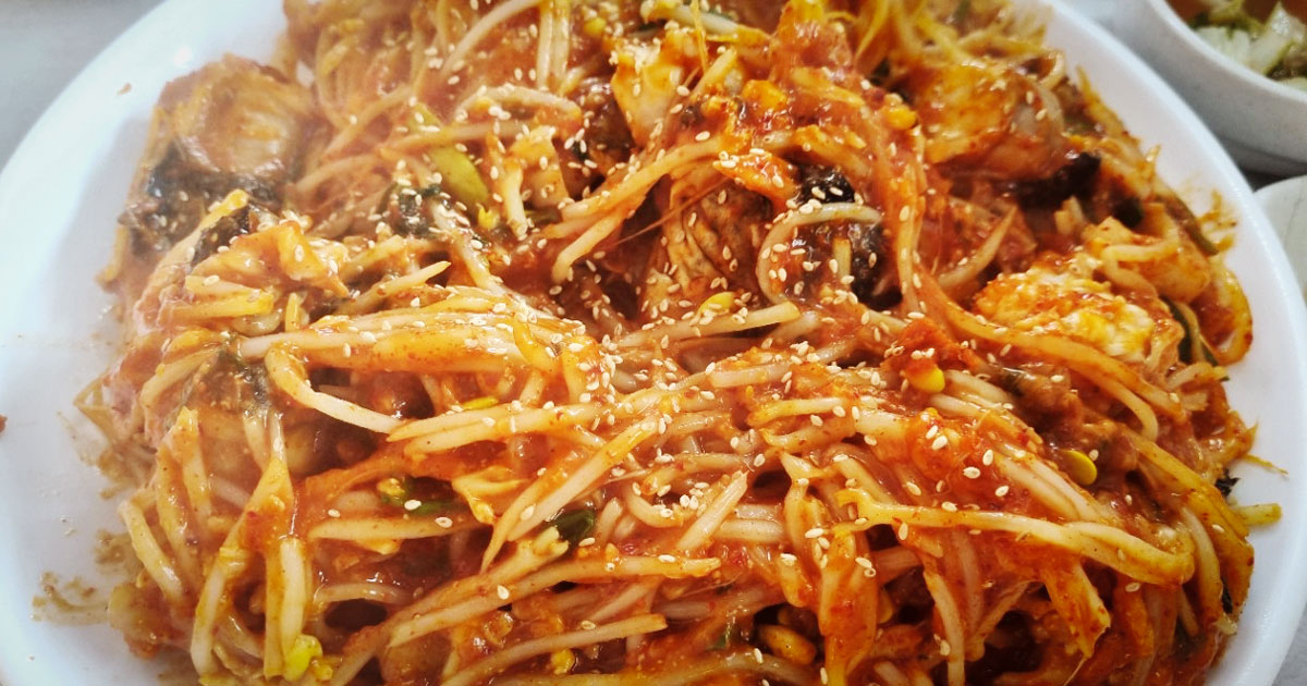 Spicy braised monkfish at Jeonsan Garden in Gijang, Busan
