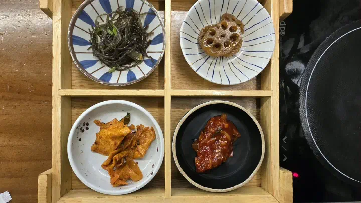 A spread of side dishes at Handasot