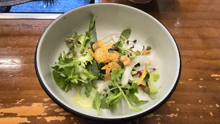 Salad served with the sotbap set at Handasot
