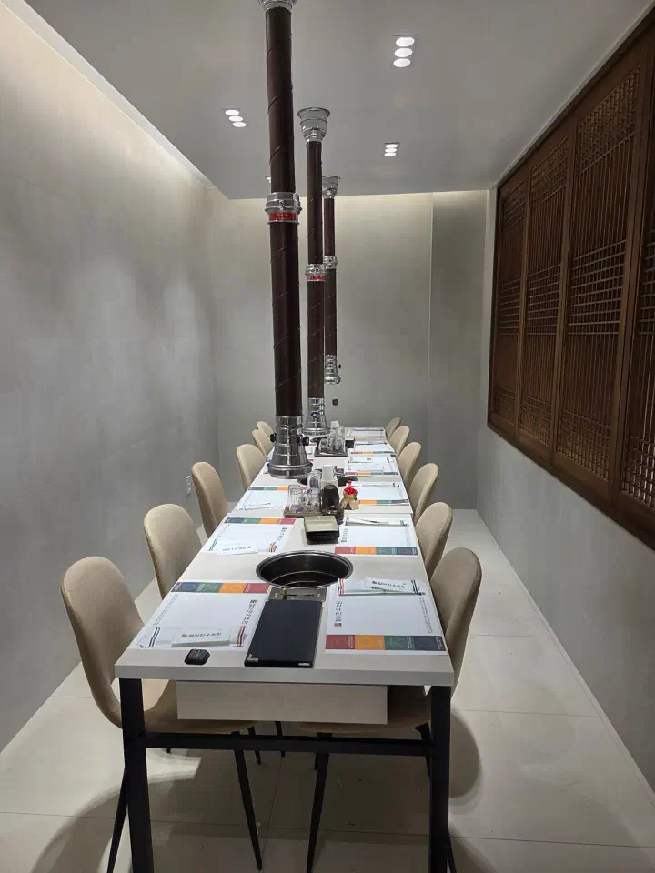 Private dining room with table setting at Cheolma Hanwoo Chowon