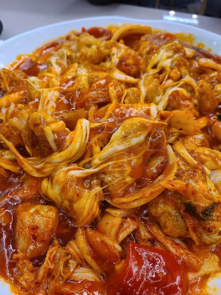 피탕김탕 치즈를 골고루 섞은 김피탕