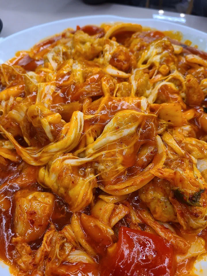 Gimpitang after mixing in the melted cheese