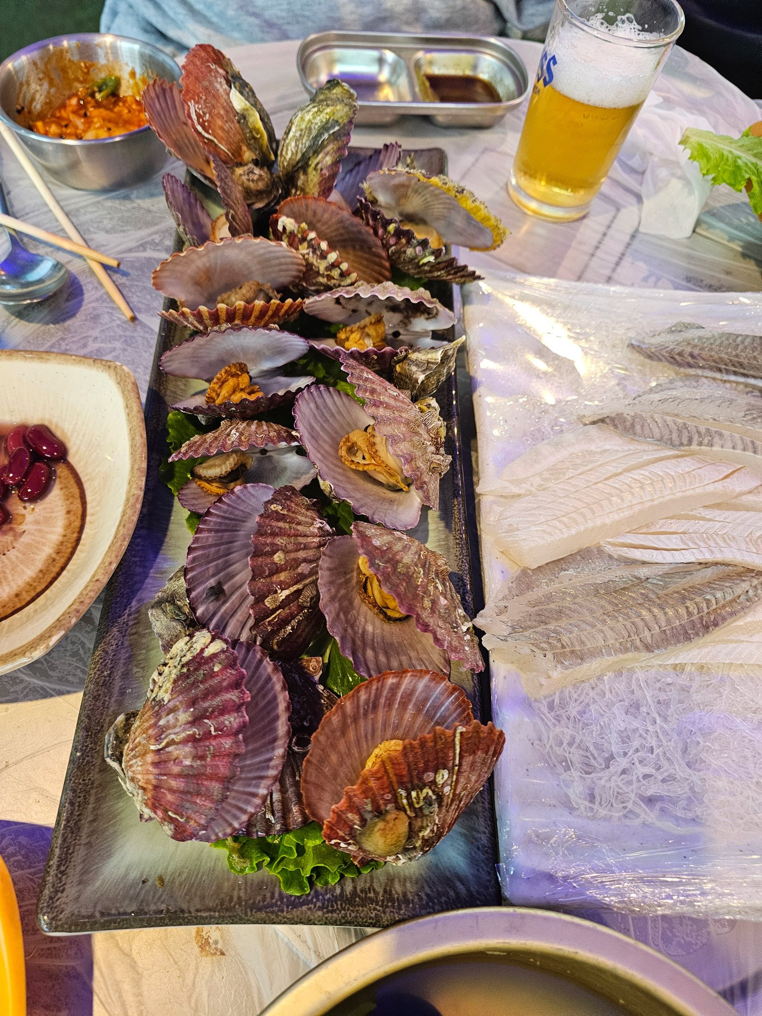 Flounder sashimi plate, a spring specialty