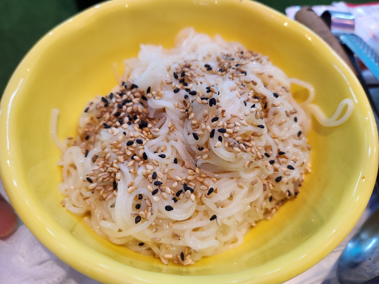 Somyeon noodles served alongside the mulhoe