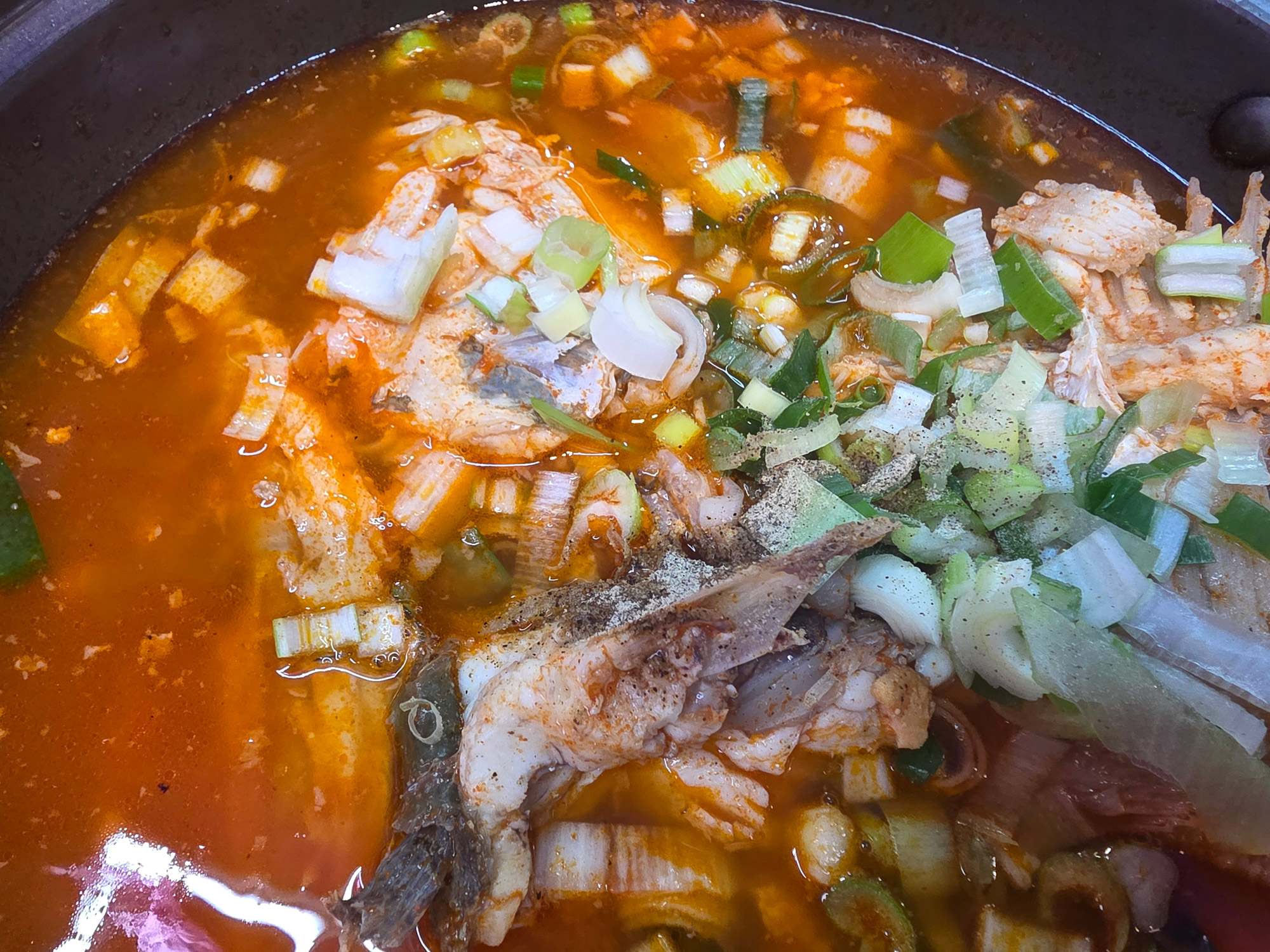 Spicy fish stew maeuntang to finish the meal