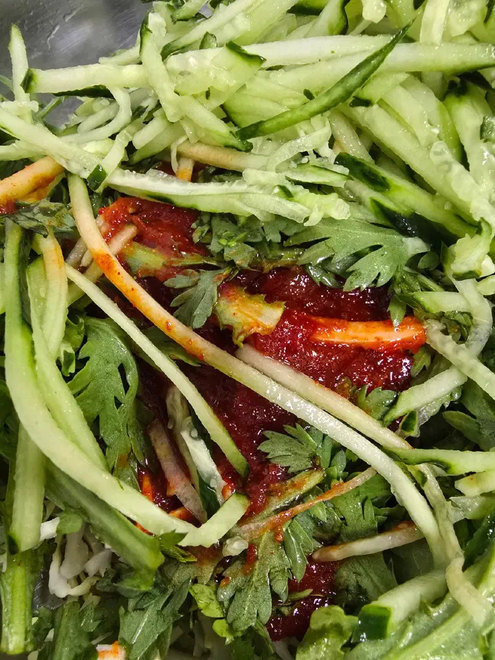 비빔쫄면 비빈 후