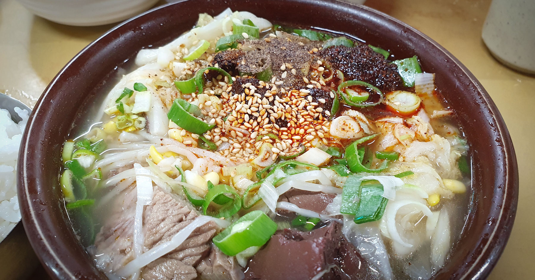 Beef and sunji haejangguk at Mipung Haejangguk, Jeju City