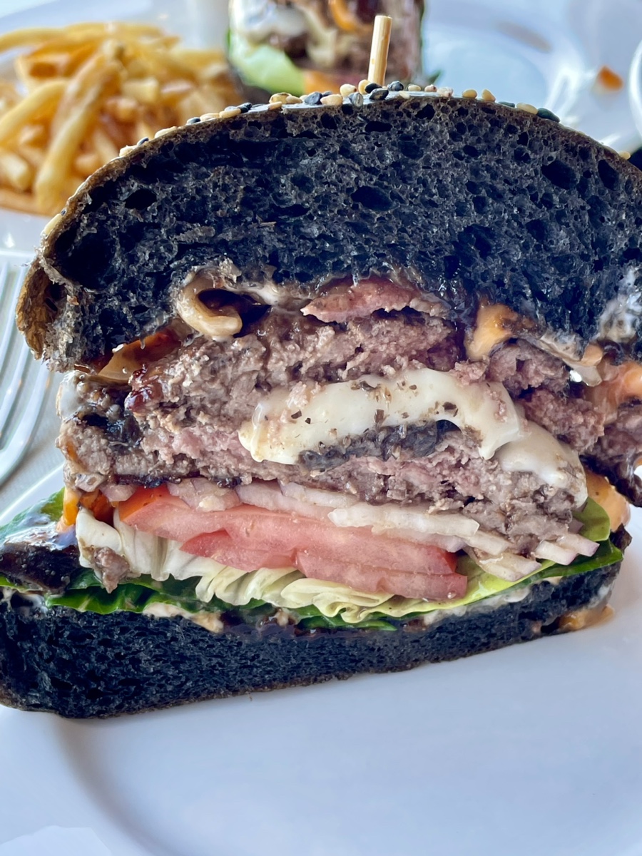 Cross-section of Hanwoo Black Burger at O’Kim’s