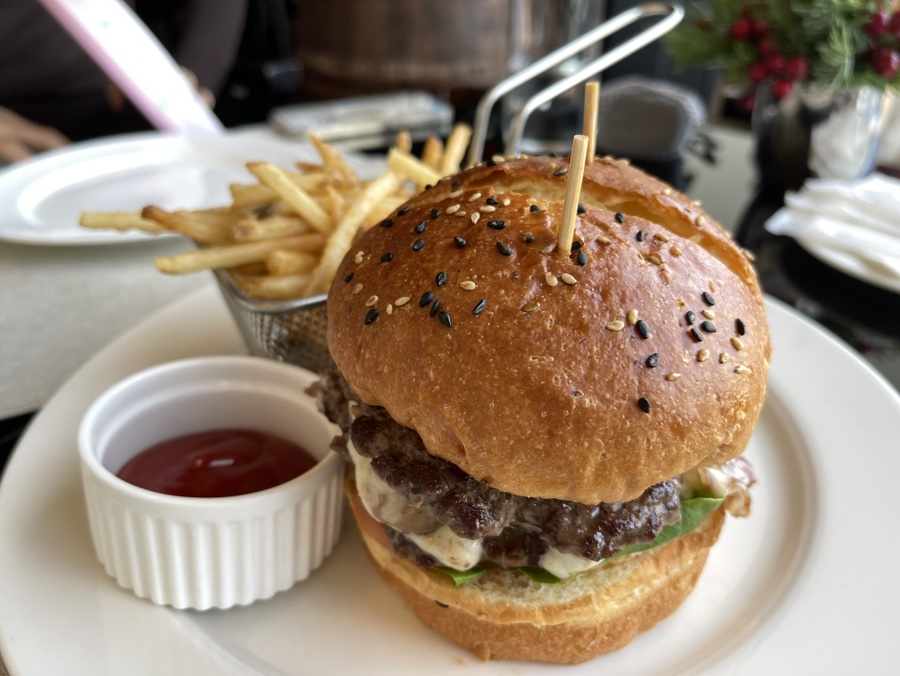 President Burger with fries at O’Kim’s
