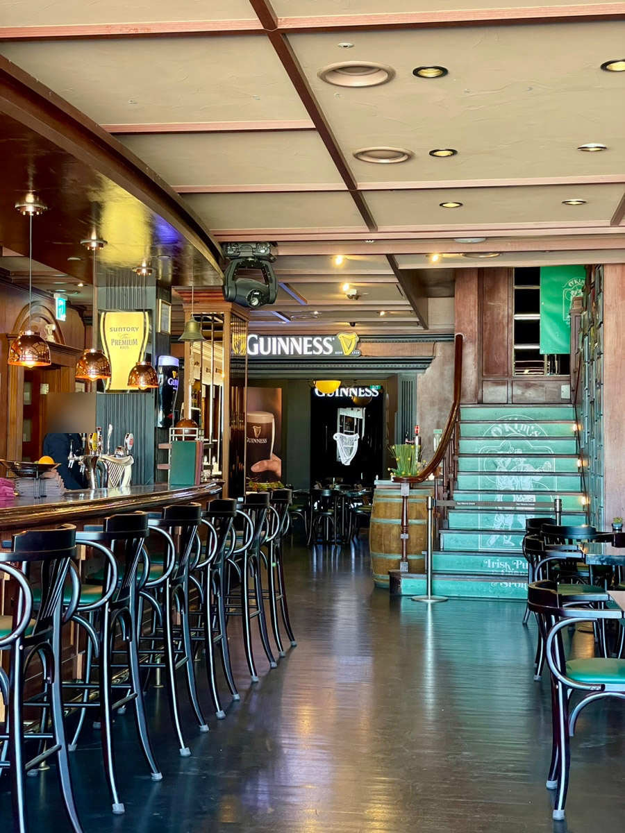O’Kim’s pub interior with classic staircase