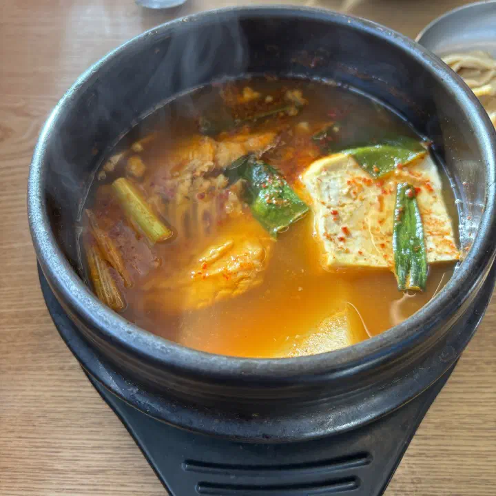 A pot of spicy fish stew at Hwanyeo Hoetjip
