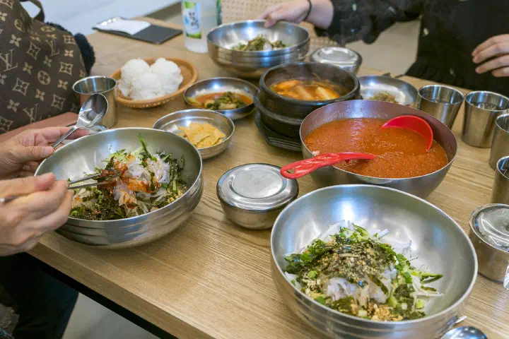 환여횟집 물회 한 상