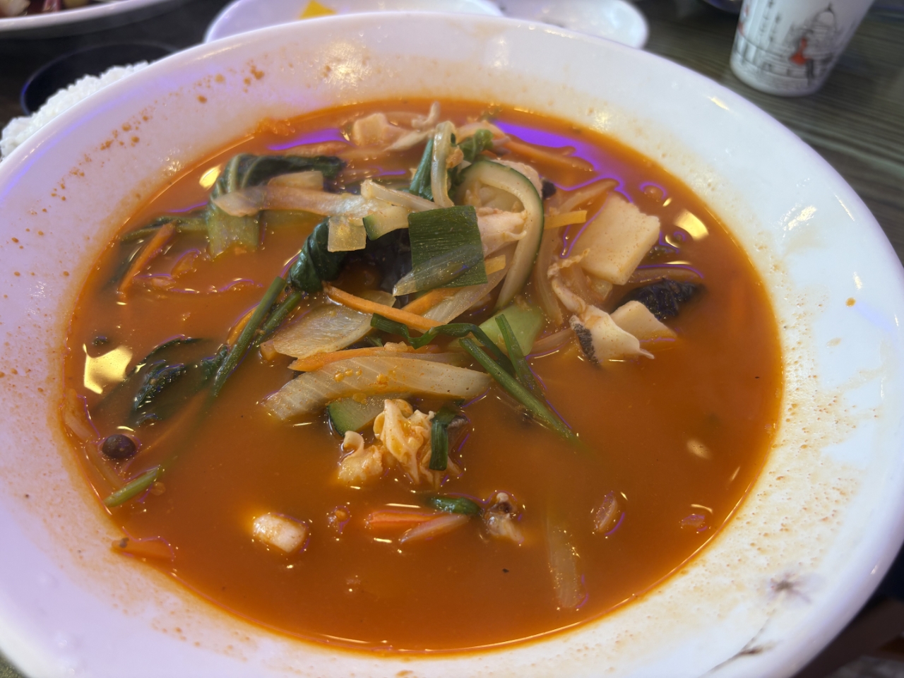 Samseon-jjamppong with rice at Donghaebanjeom