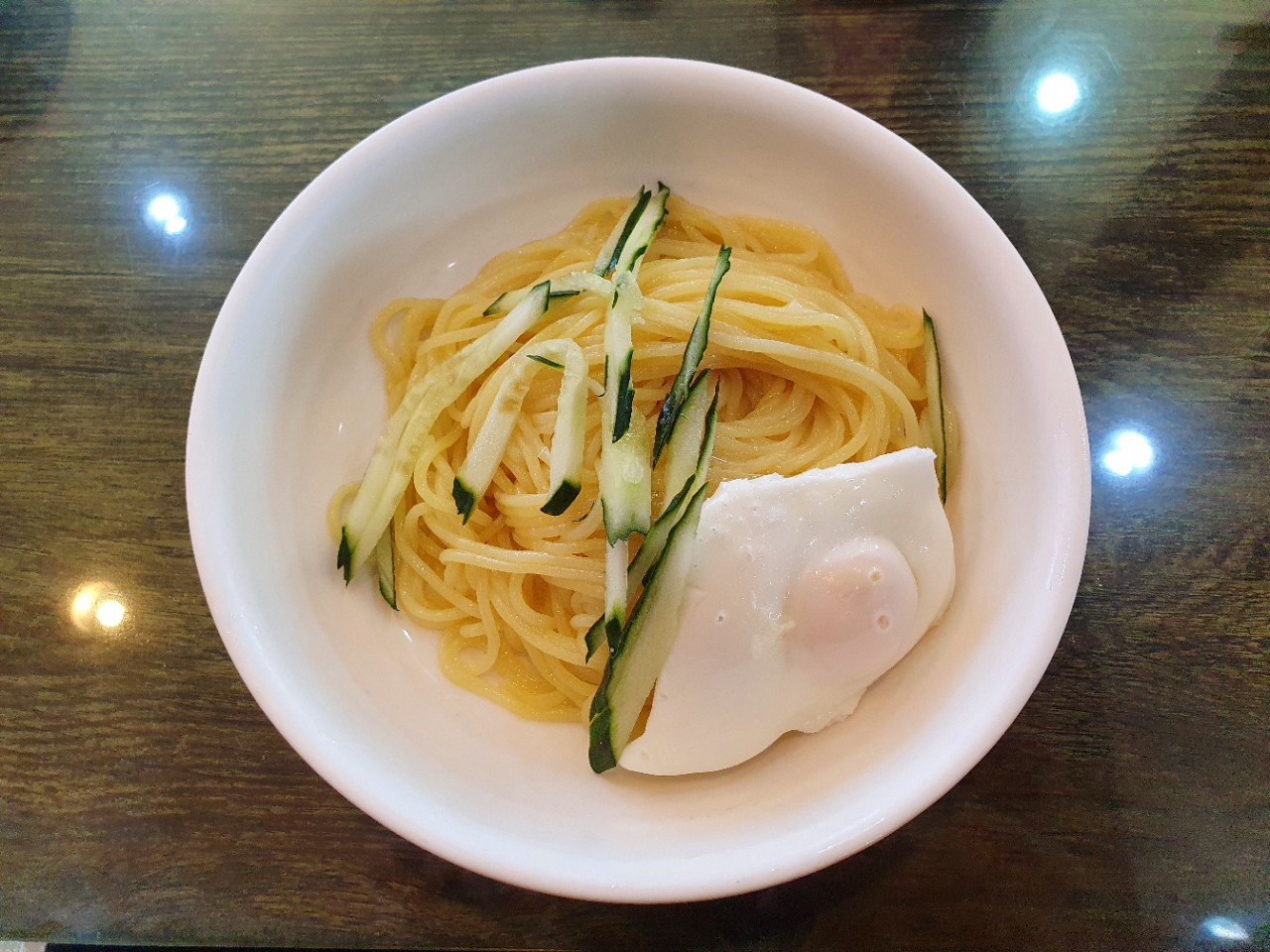 Uni-jjajang with a fried egg at Donghaebanjeom