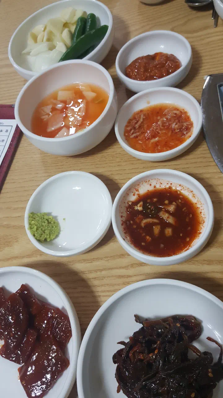Jangajji pickles and aged kimchi banchan