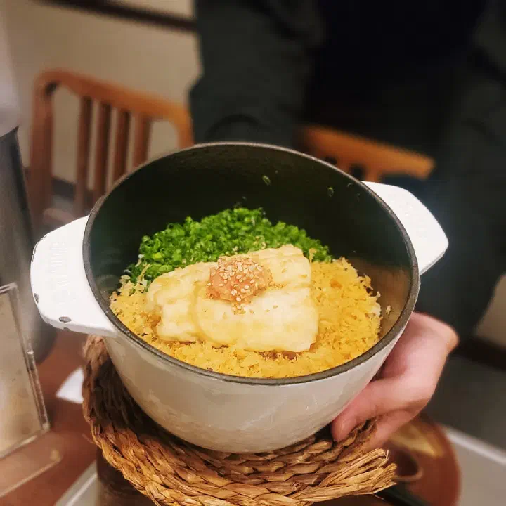 Braised fish course at Haebaragi