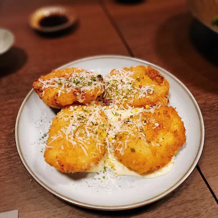 Crab cream croquette at Haebaragi