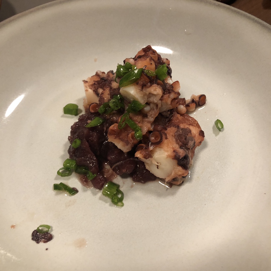 Braised octopus with sweet red bean paste
