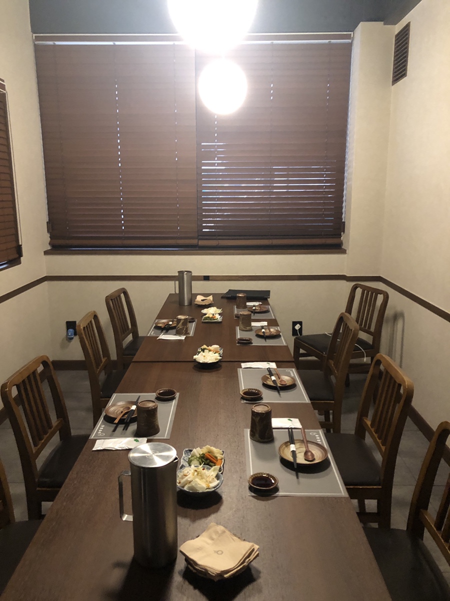 Private room table setting at Haebaragi