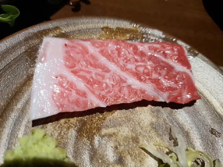 Beef for sukiyaki at Haebaragi