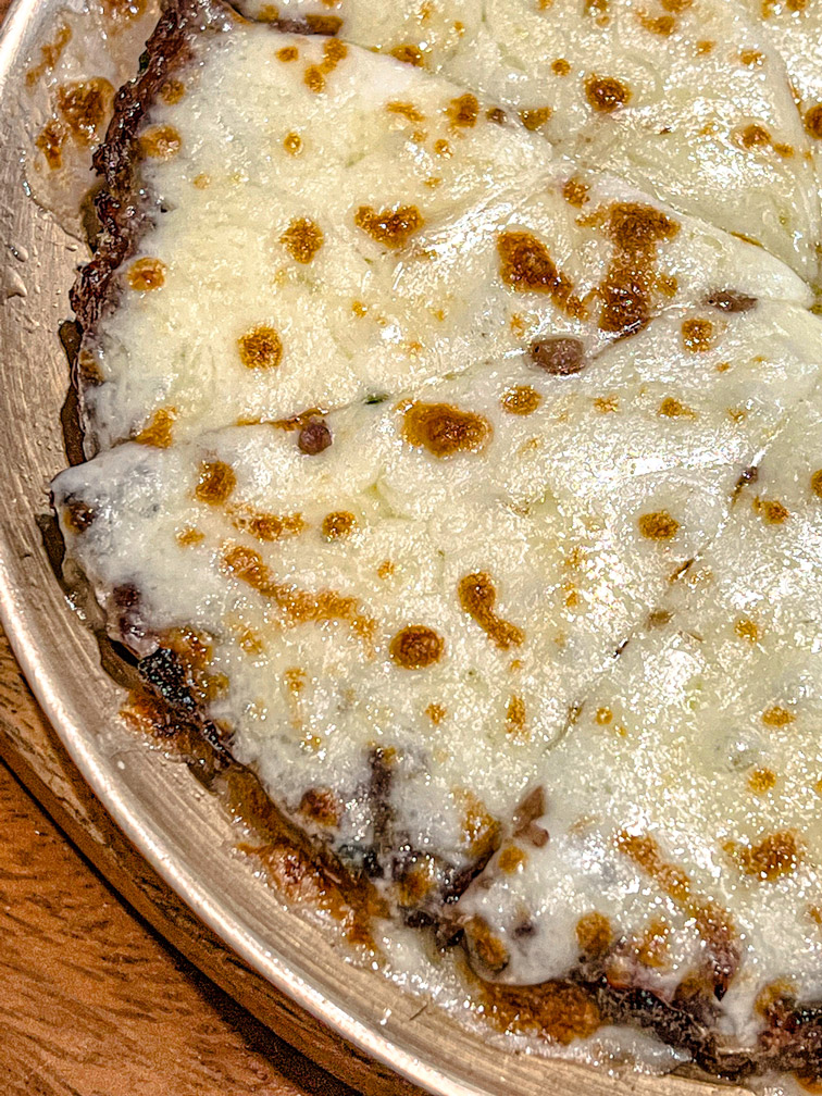 Hamyangjip cheese bulgogi covered in melted mozzarella