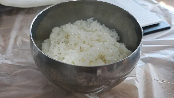 Bowl of rice to go with yukil mulhoe