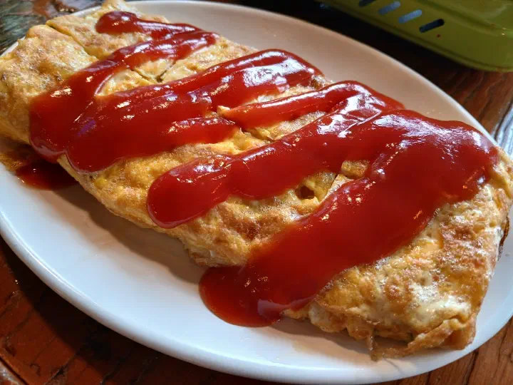 Close-up of the rolled omelette at Saengsaeng-gui Saengsaeng