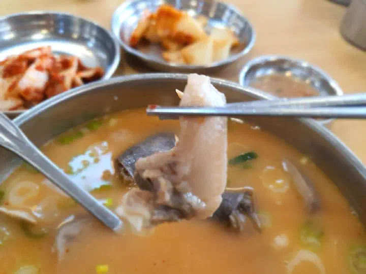 고기가 가득 든 순대국밥