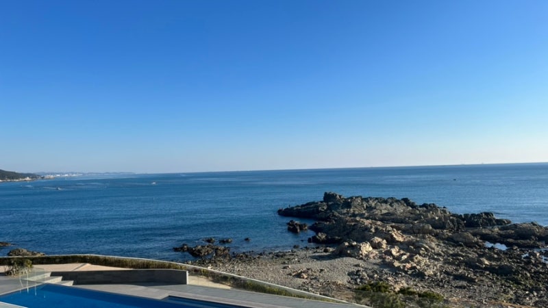 Infinity pool overlooking the Gijang sea at Ananti Cove