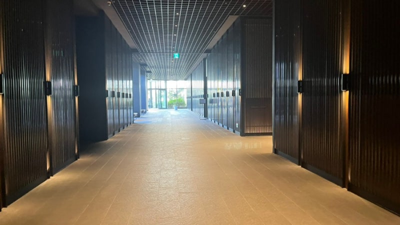 Outdoor walkway leading to the Water House at Ananti Cove