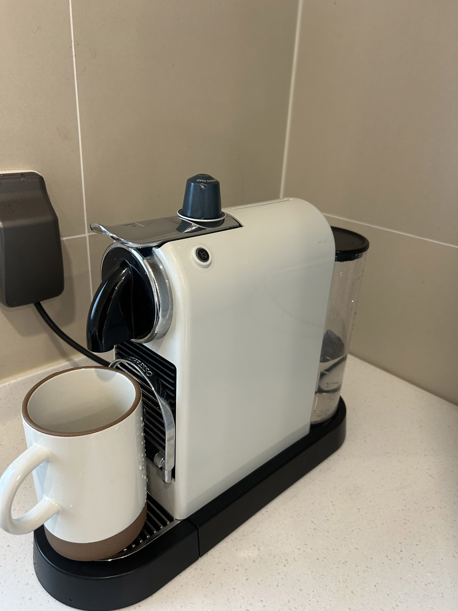 Nespresso capsule coffee machine provided in the room