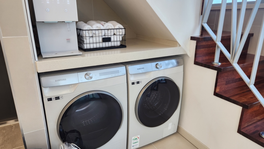Washer and dryer, perfect for drying swimsuits after a swim