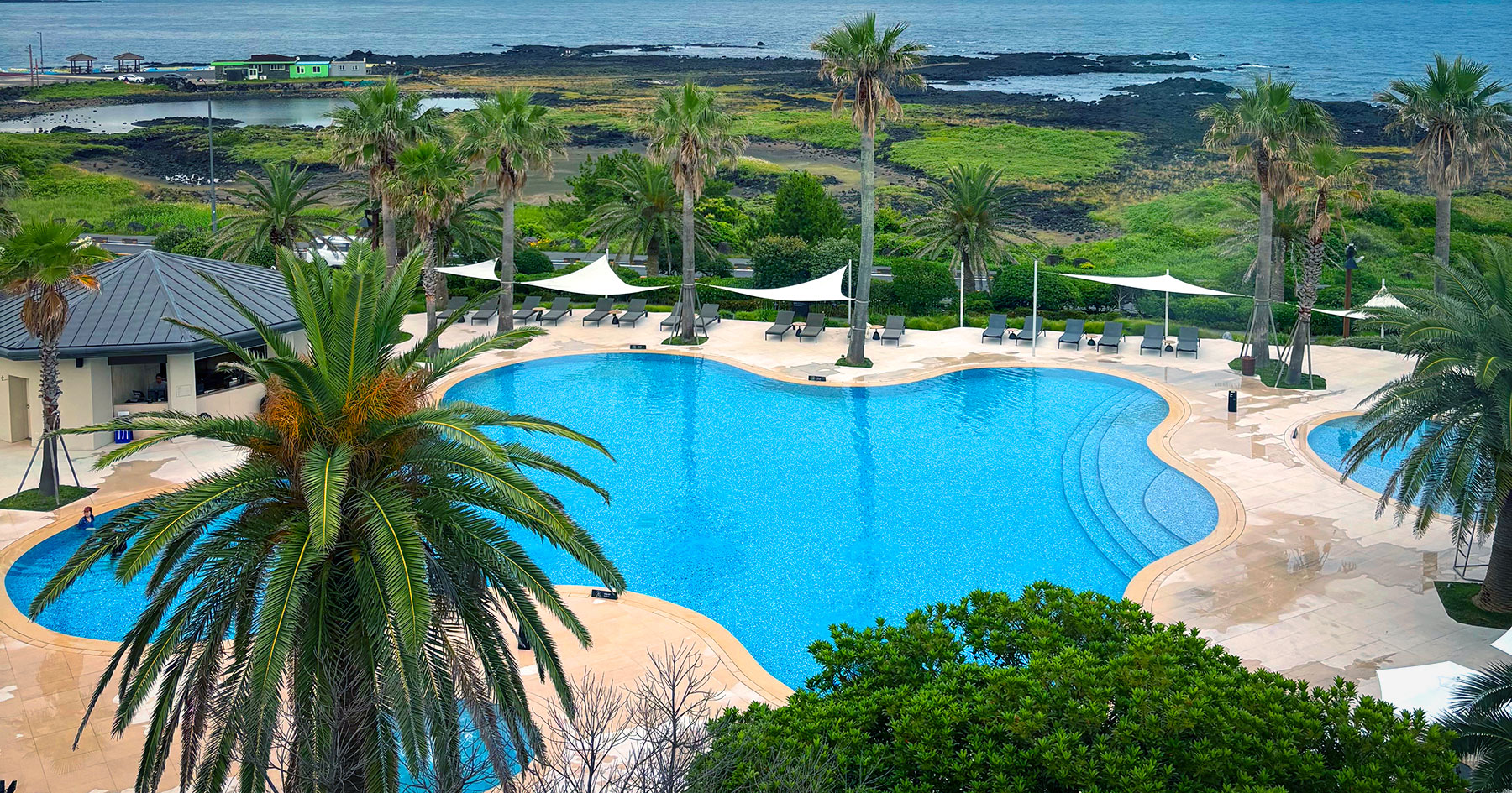 Ocean view and outdoor pool at Haevichi Hotel & Resort Jeju in Pyoseon