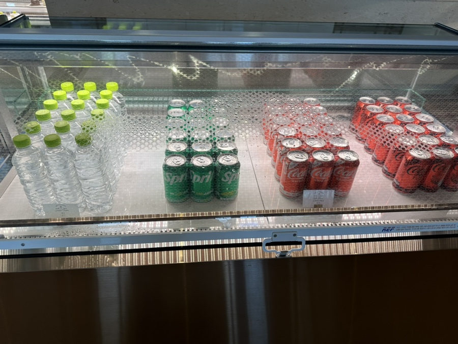 Drinks display at the Tanibay Hotel convenience store