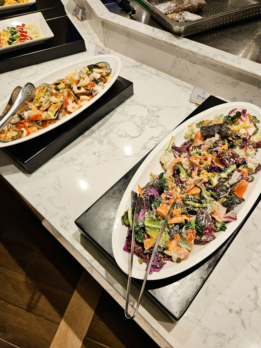 Pado Buffet seafood and salad station at Tanibay Hotel