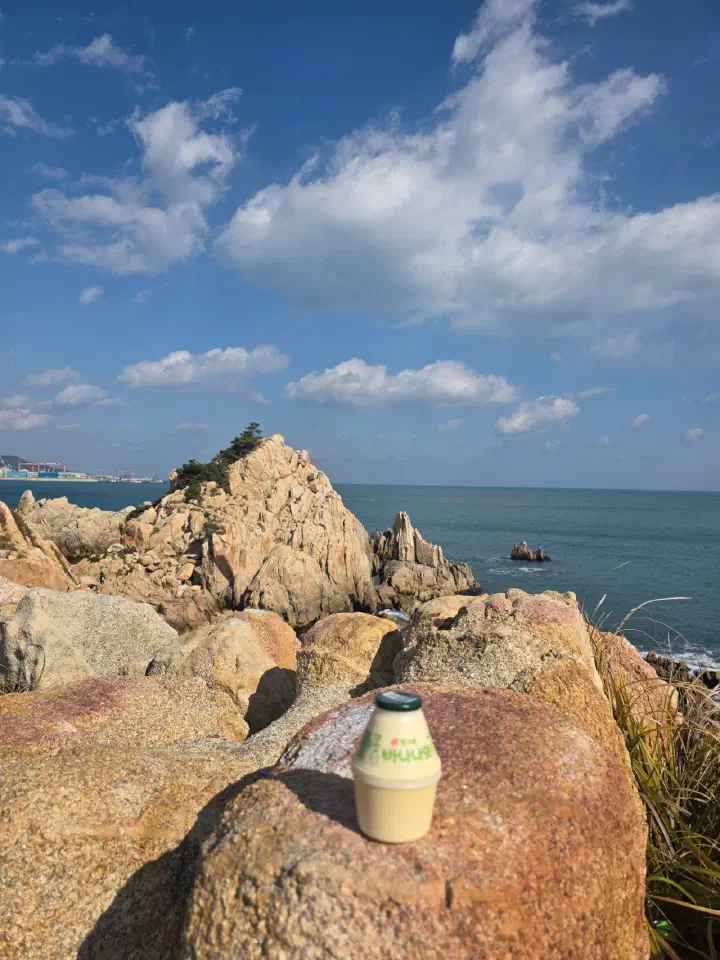 Stacked stone wish-tower on the Daewangam coast