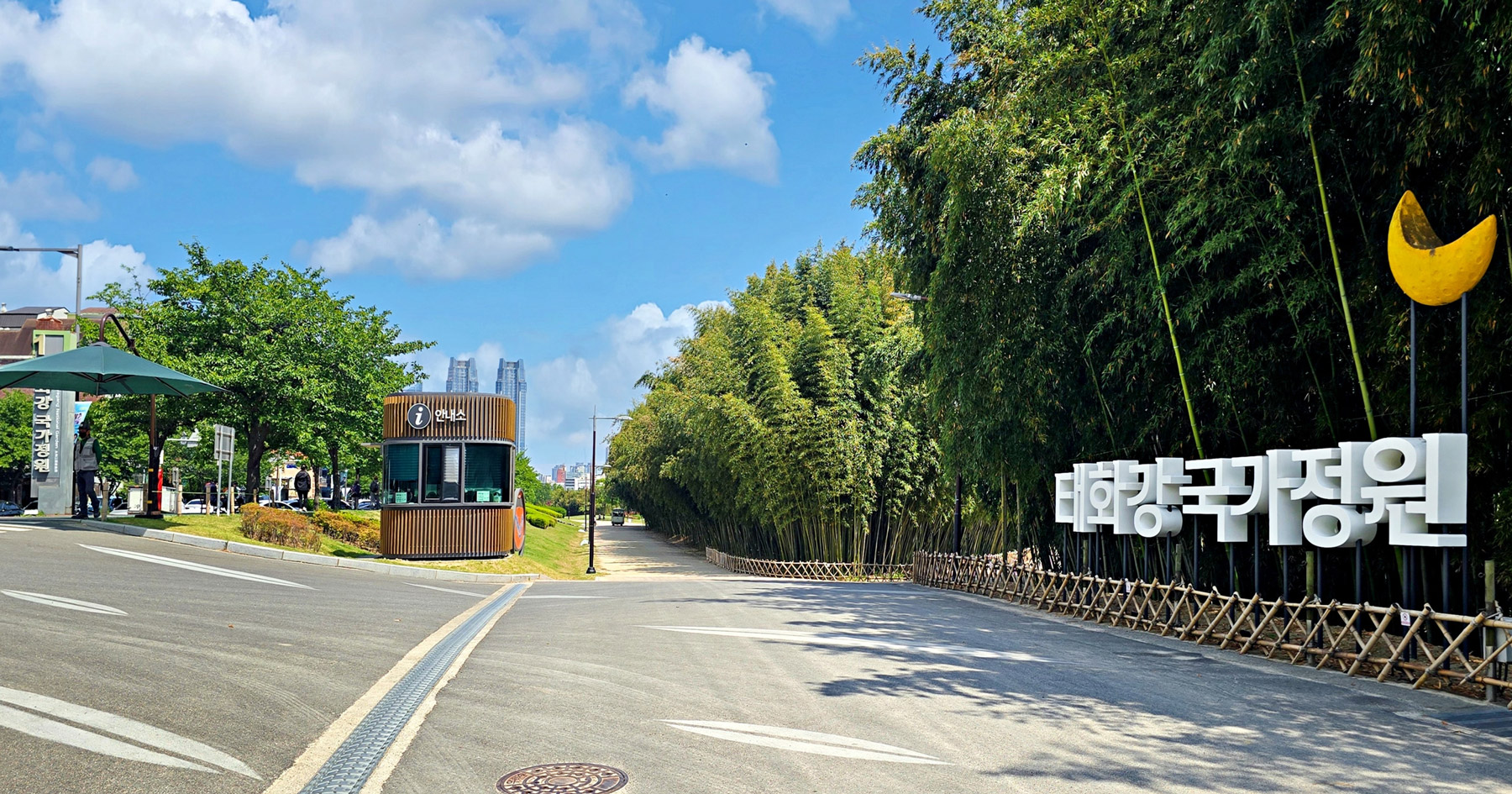 Peony field and bamboo grove in spring at Taehwagang National Garden, Ulsan